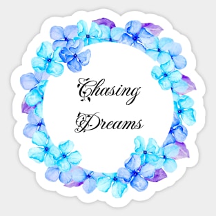 Chasing Dreams Watercolor Floral Wreath Sticker